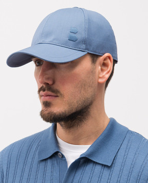 Brett Johnson Blue wool cap with emblem SS26CAP12LP597OCE1