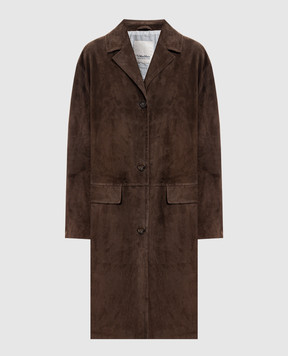 Max Mara Brown suede coat SMMORTENSIA SMMORTENSIA