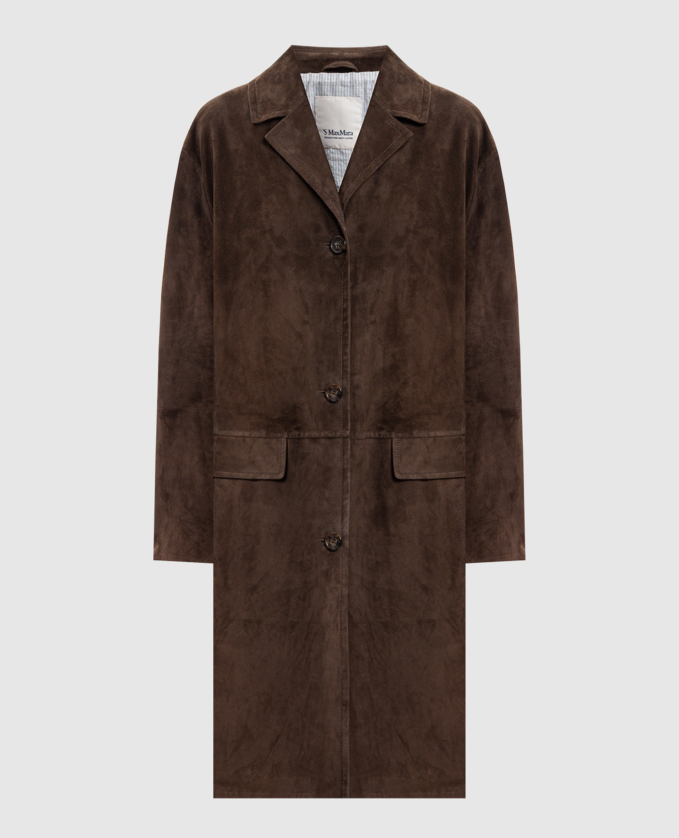 

Brown suede coat SMMORTENSIA Max Mara
