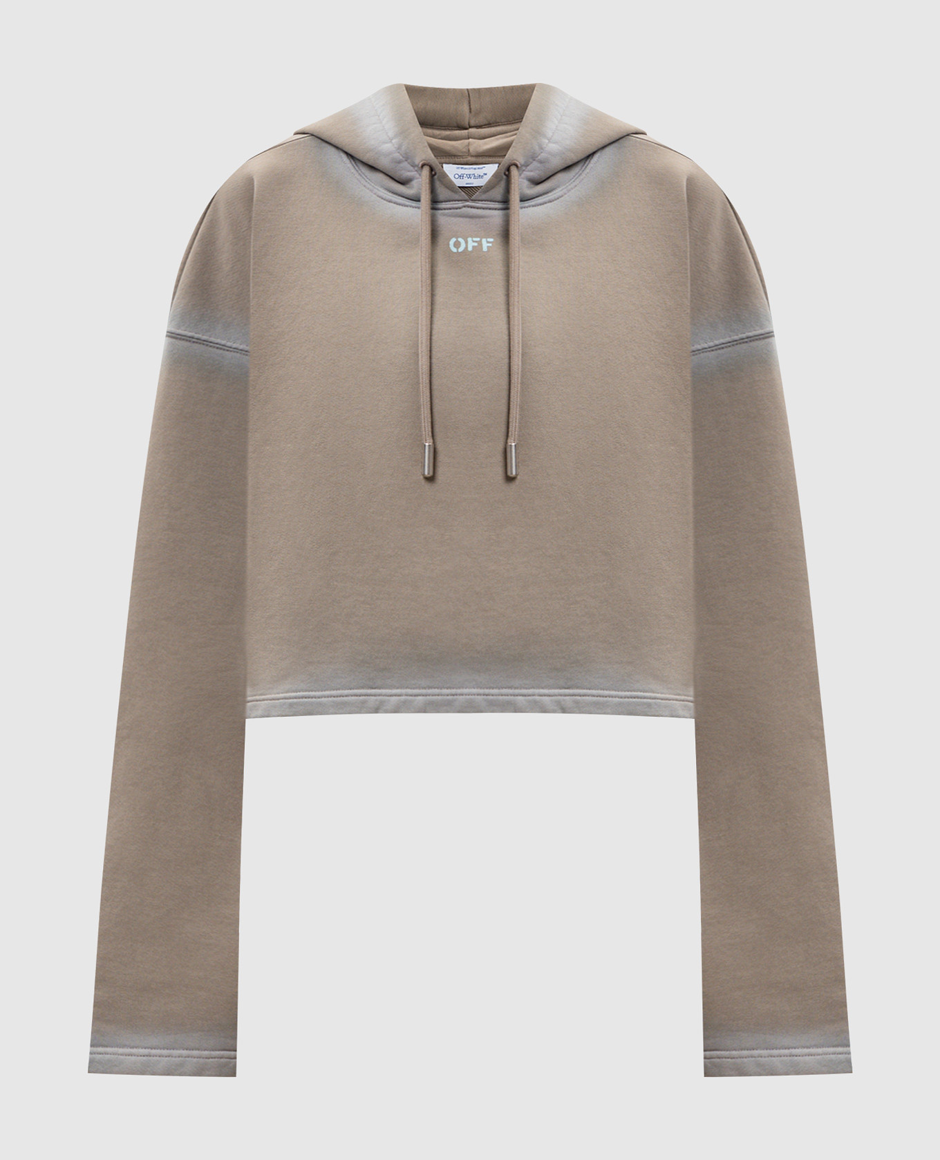Bruine cropped hoodie met logo-print