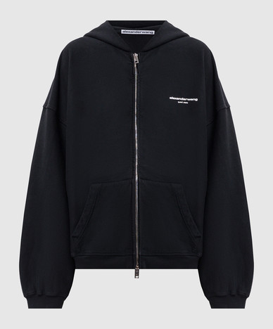 Black sports jacket with textured logo