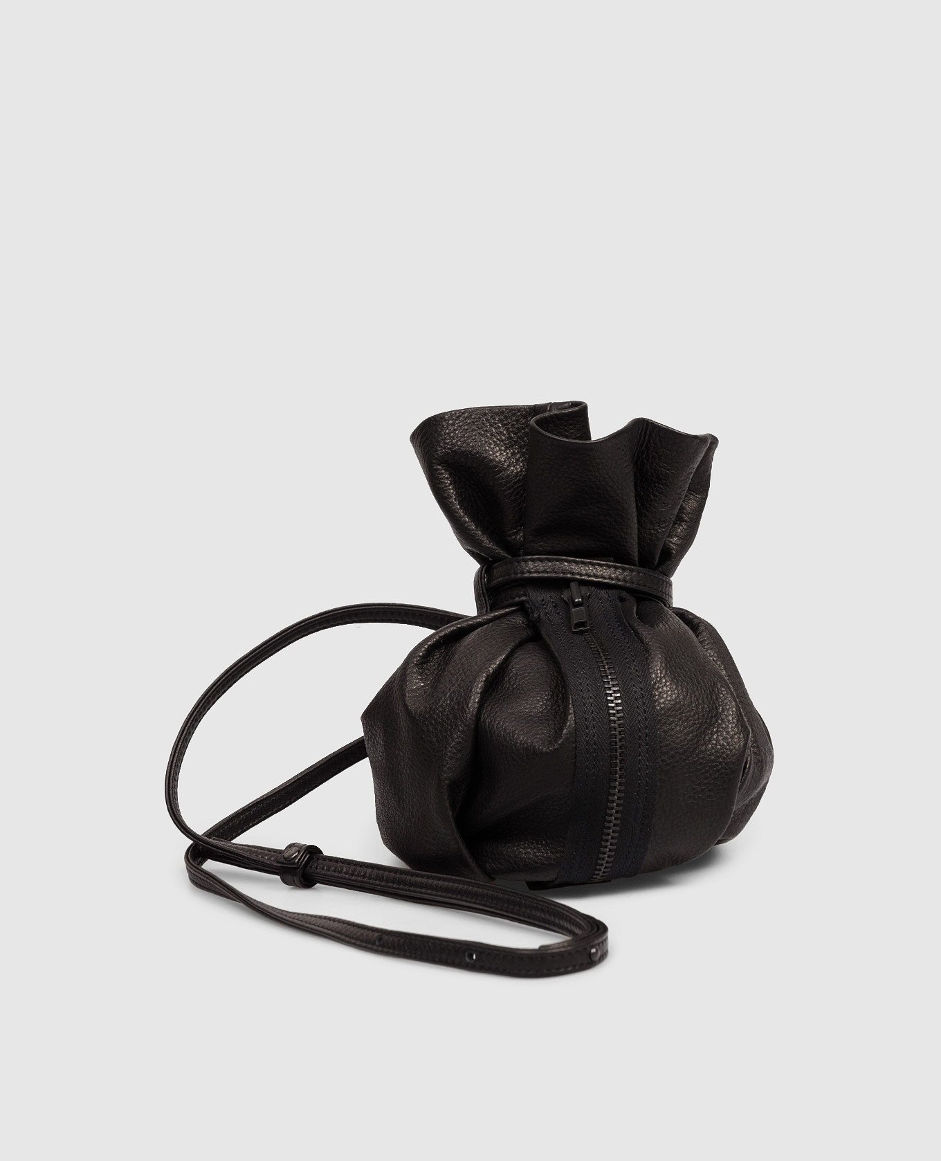 

Black leather pouch bag Y`S Yamamoto
