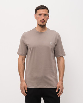 Brunello Cucinelli Beige T-shirt with logo print M0B138440