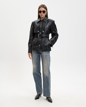 Max Mara Sportmax Black leather jacket SPSTENZONE