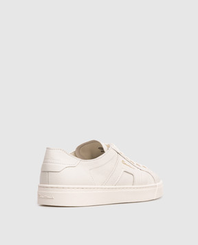 Santoni White leather sneakers with logo WBGT61321PNNTDYI