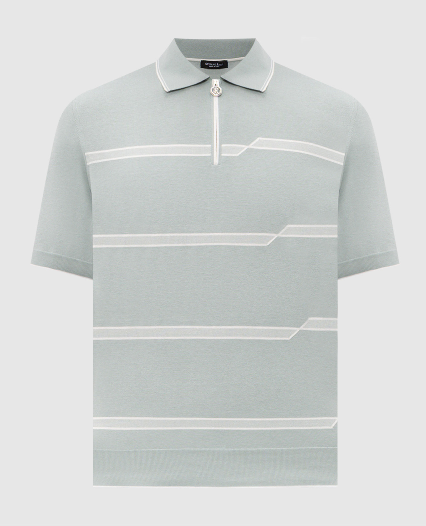 Green striped polo shirt