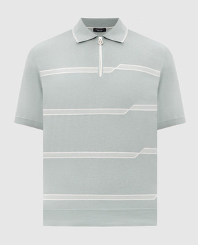 Stefano Ricci Green striped polo shirt K616435P31F26105