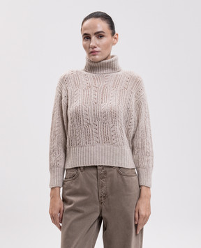Agnona Beige cashmere and silk sweater K2120768F080Q
