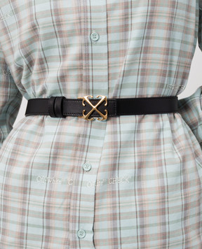 Off-White Black Arrow leather belt with print OWRB13AC99LEA001