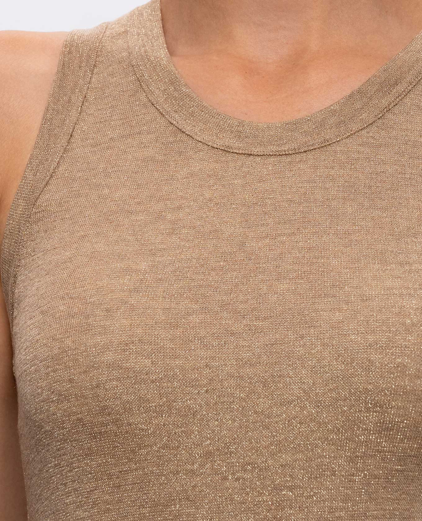 

Beige wool T-shirt with lurex Brunello Cucinelli