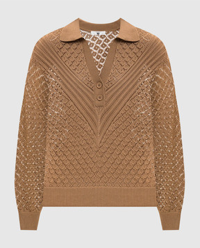 Twinset Brown openwork pullover 261LL3AAA