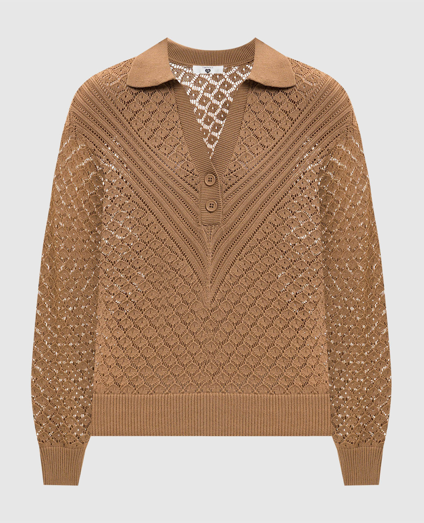 

Brown openwork pullover Twinset