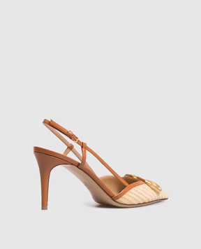 Valentino Beige VLogo raffia slingbacks 8W2S0R01THQ