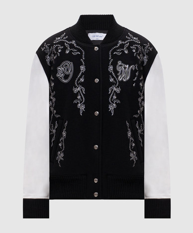 Black combination bomber jacket