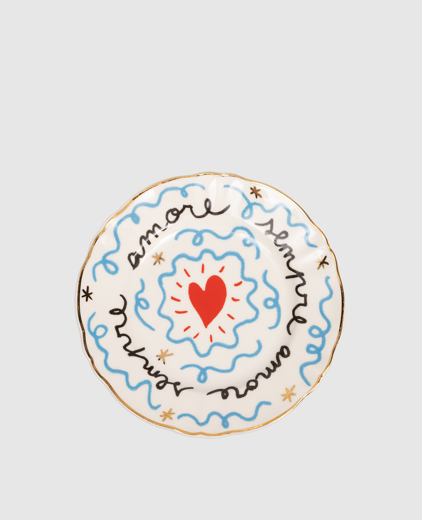 

White porcelain bread plate Heart Bitossi Home