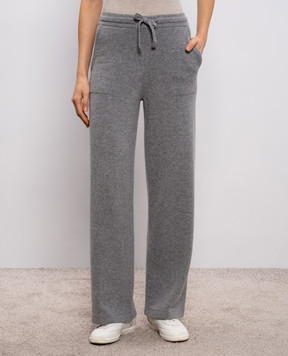 Max Mara PIETRA grey melange wool and cashmere trousers SMMPIETRA