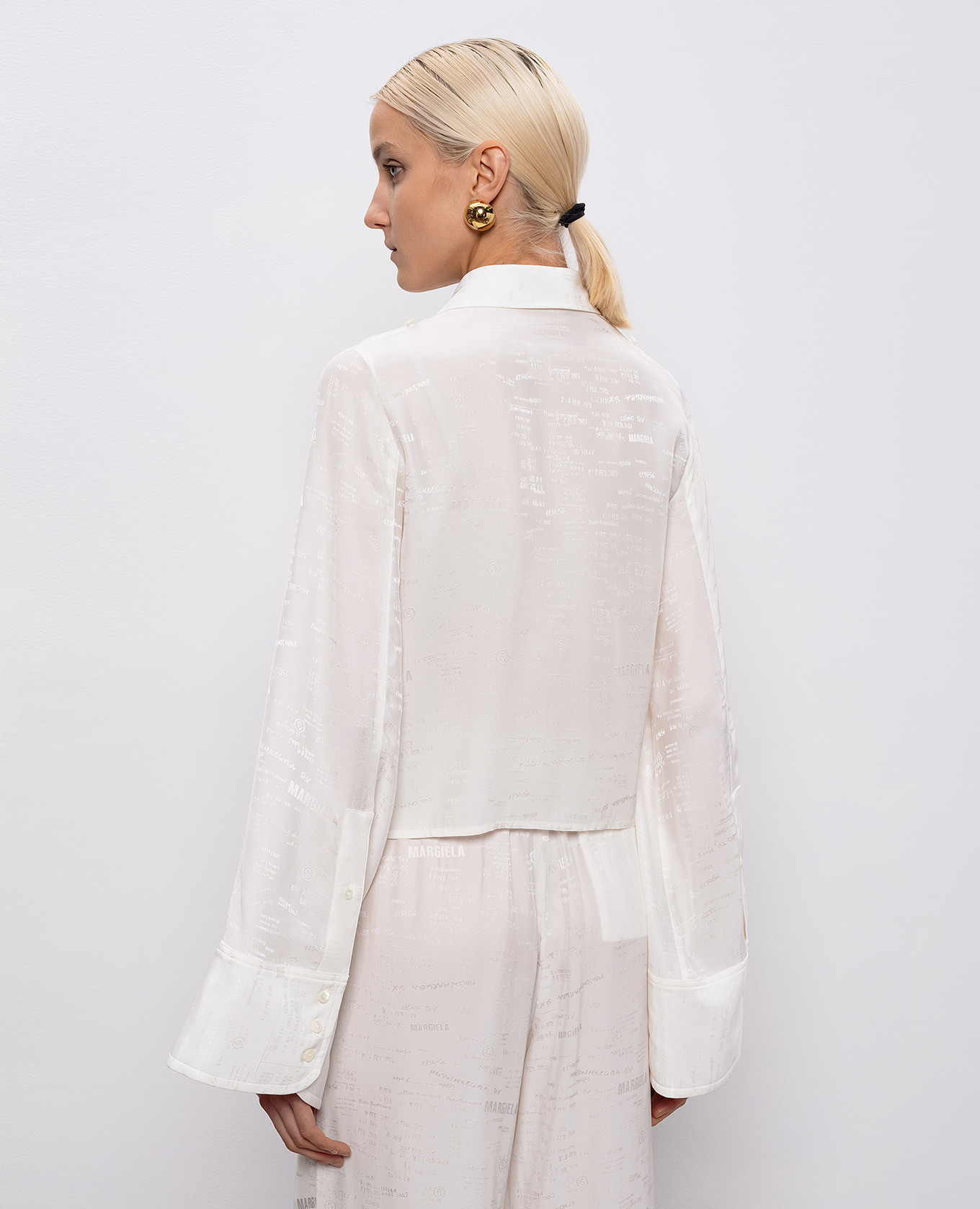 

White cropped blouse with a pattern Maison Margiela MM6