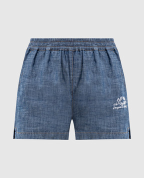 Off-White Blue denim shorts with logo embroidery 2YC01BS26DEN001