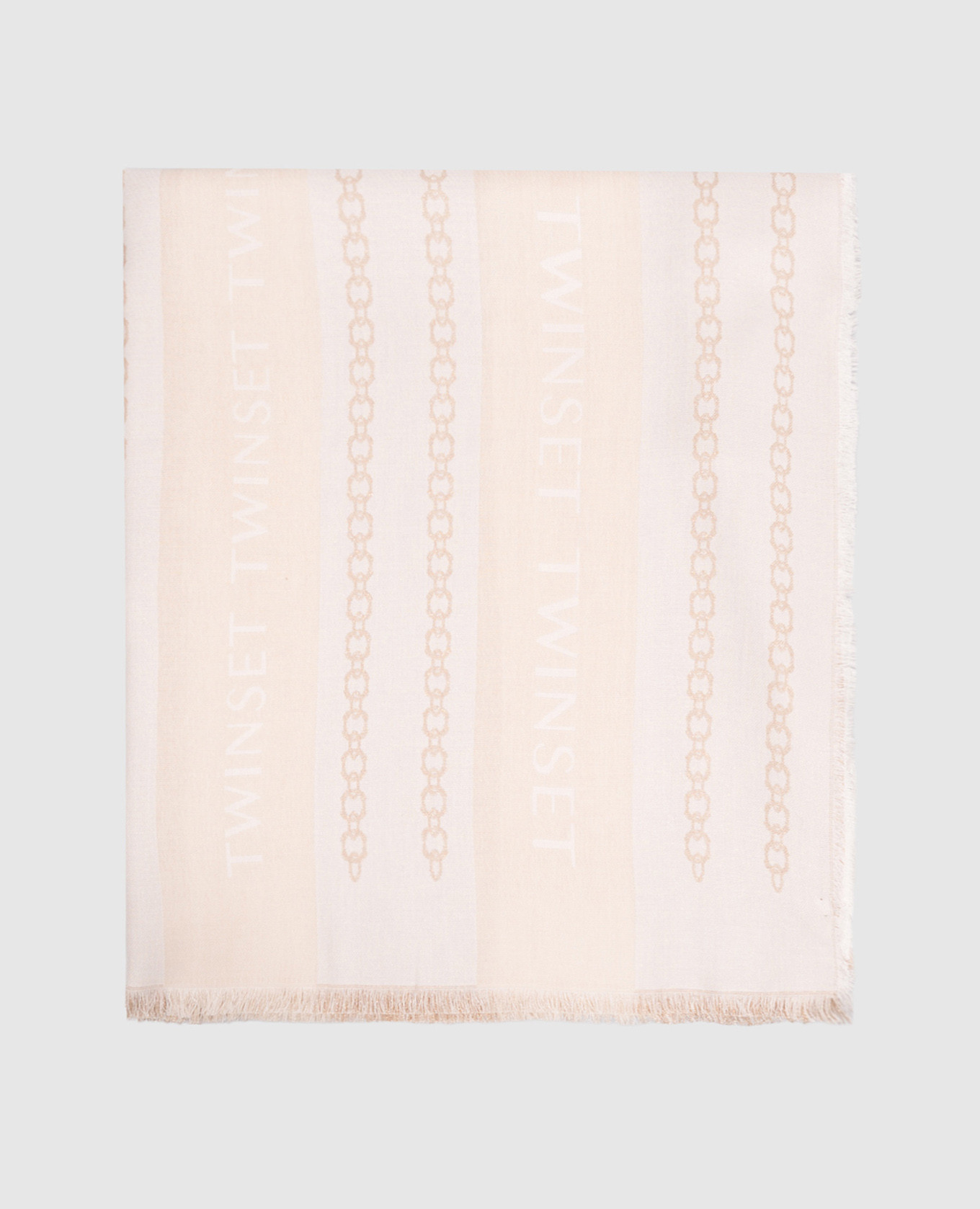 Beige scarf with logo pattern