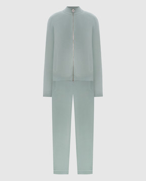 Stefano Ricci Green cashmere tracksuit with emblem W505023R31W26102P3D