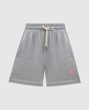 Solotre Grey melange shorts with monogram embroidery M1AB0150