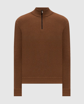 Canali Brown wool and cashmere sweater MK02547C1216