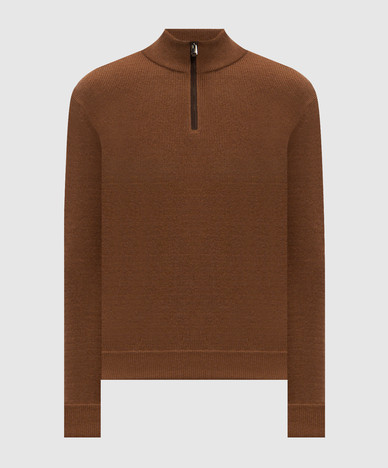 Brown wool and cashmere sweater