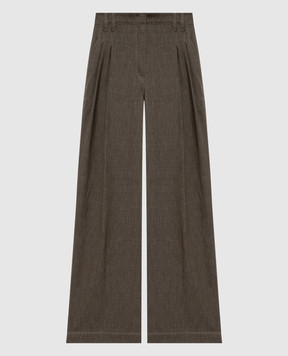Brunello Cucinelli Khaki pants with monil chain MB125P5759