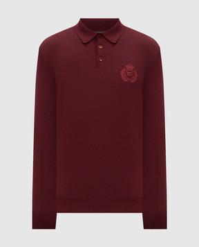 Dolce&Gabbana Burgundy wool polo shirt GXZ25ZJDVMS