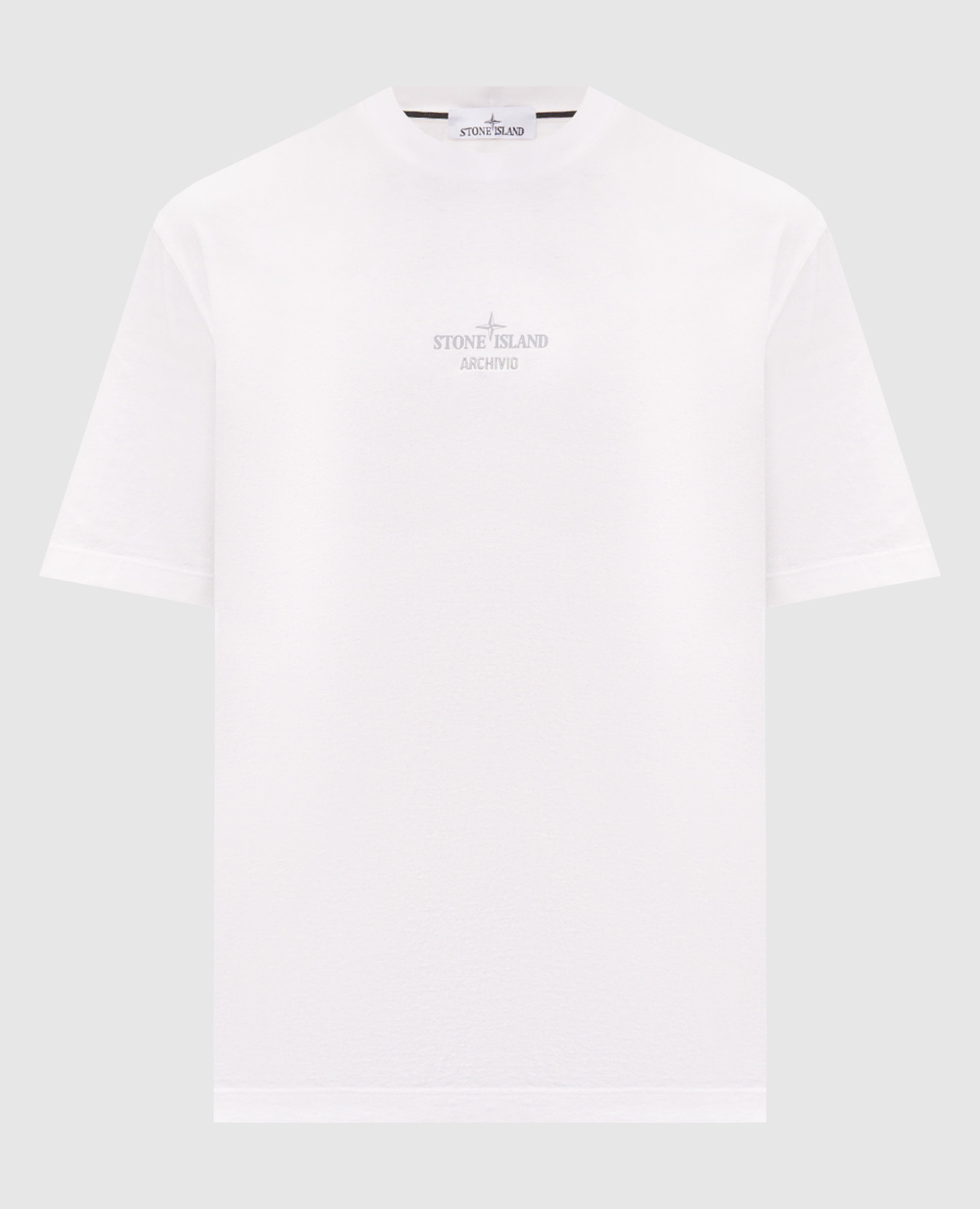White T-shirt with ARCHIVIO print