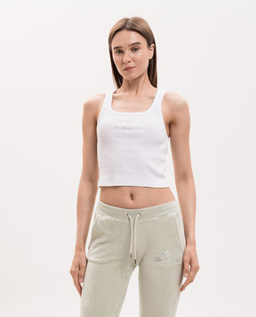 Sporty & Rich Juicy Crown white ribbed top TO116716689WH01