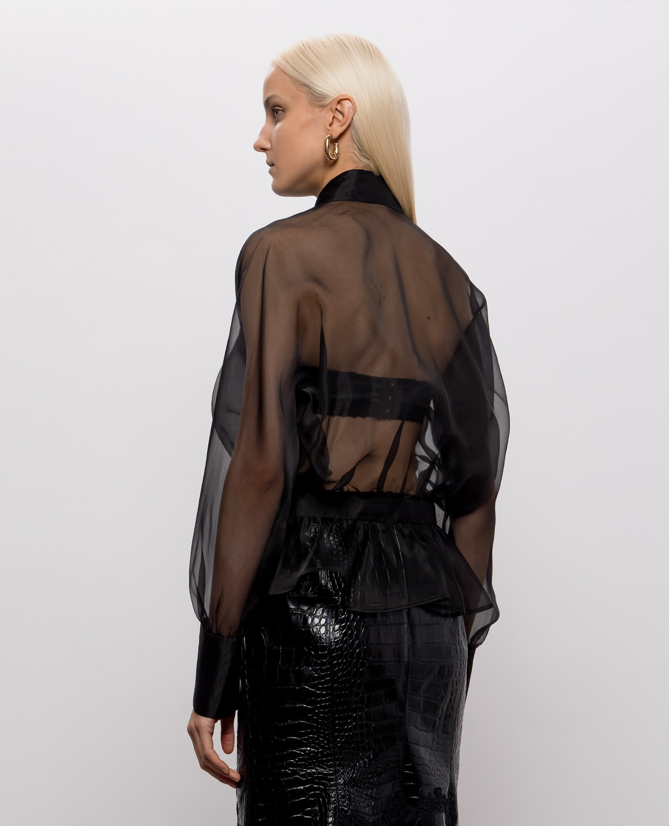 Black silk blouse Ermanno Scervino 4