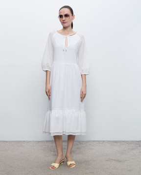 Peserico White dress with a monil chain S02401L100481