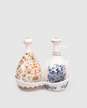 SELETTI Porcelain set of containers for oil, vinegar or sauces 09690