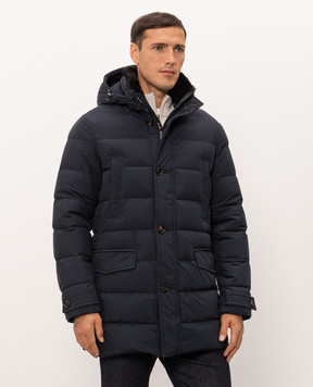 MooRER Blue down jacket SATURNO SATURNOSTP