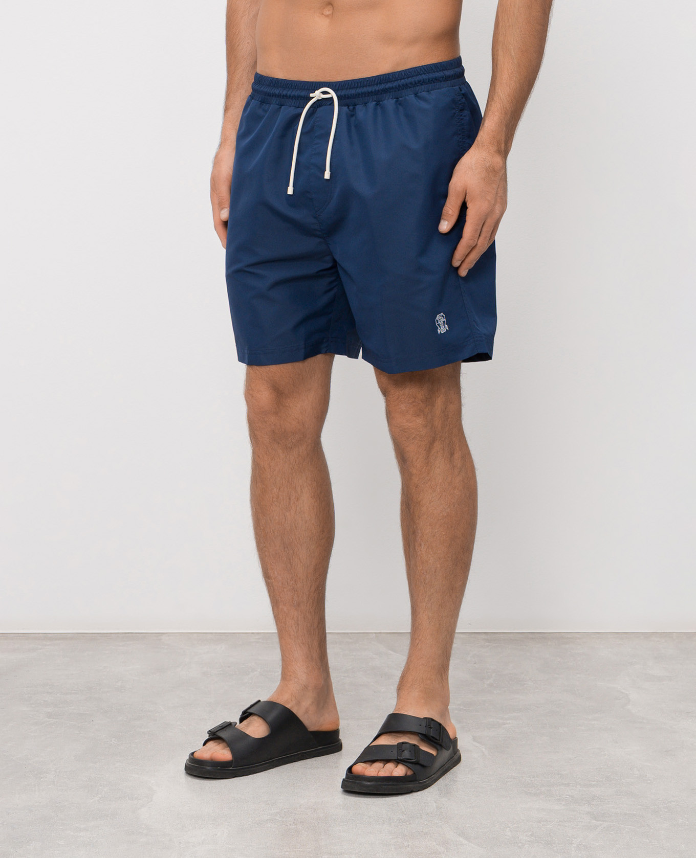 

Blue swim shorts with embroidered logo Brunello Cucinelli