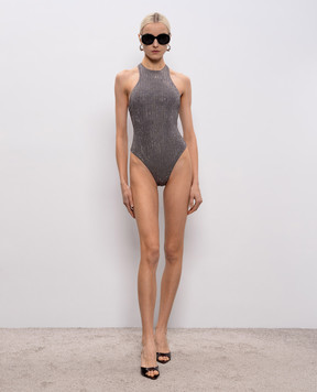 Venuja Gray MALIBU swimsuit with crystals OP005A