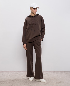 Max Mara ANDREA brown hoodie with logo embroidery SMMANDREA