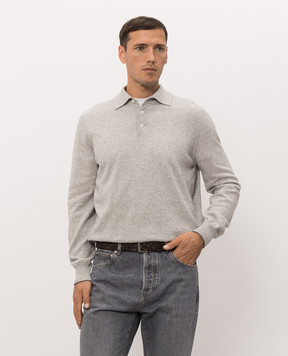 Brunello Cucinelli Gray cashmere polo shirt MQS00295