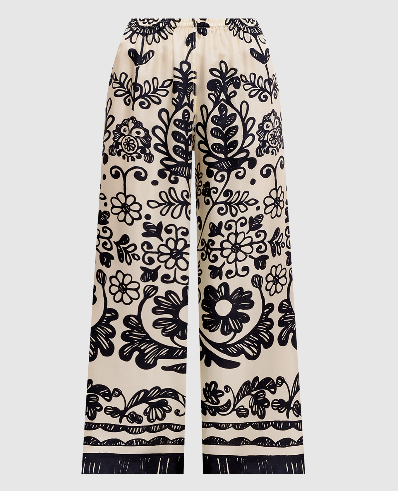 

Beige printed silk pants Maurizio