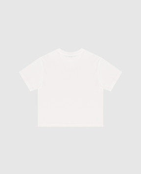 Dolce&Gabbana Children's white T-shirt with monogram print L5JTNLG7PVF46