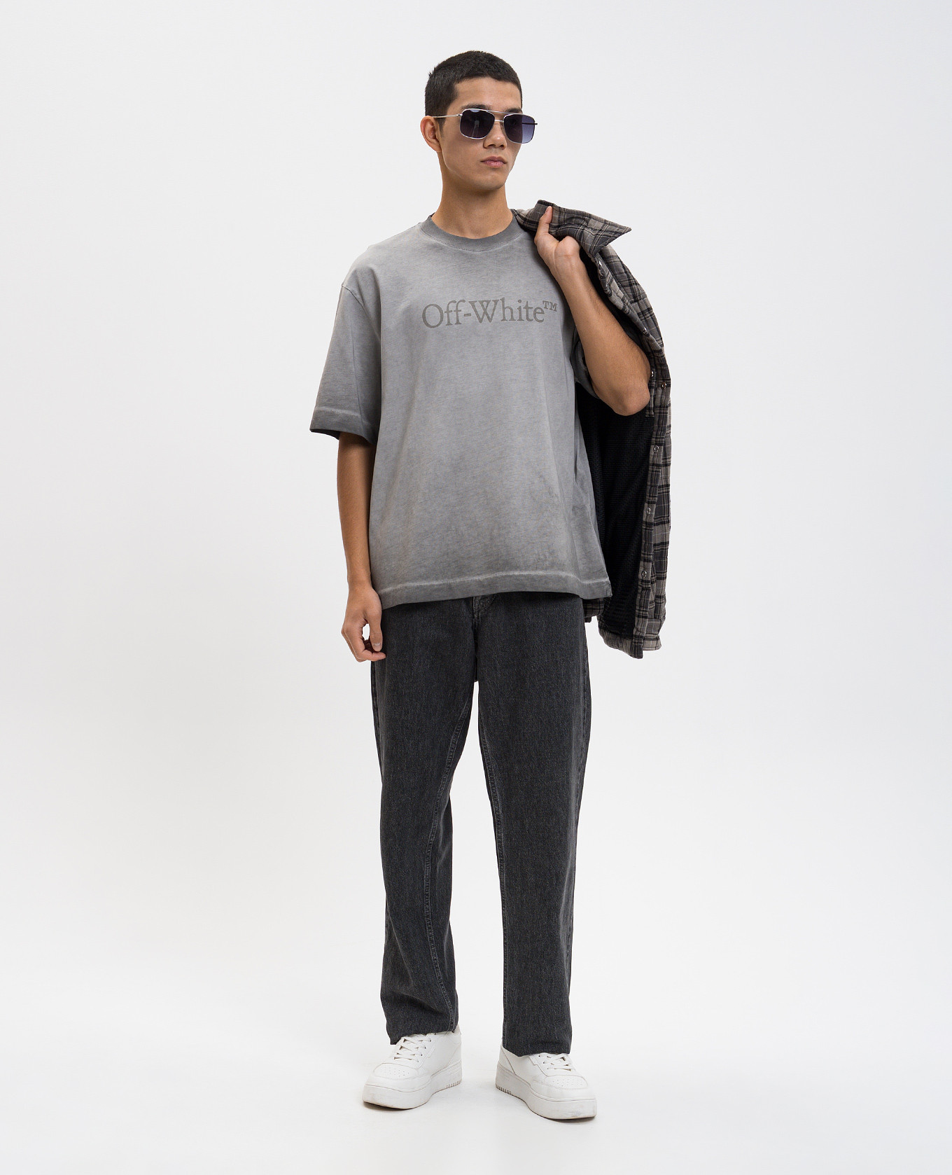 

Grey T-shirt with logo print Off-White