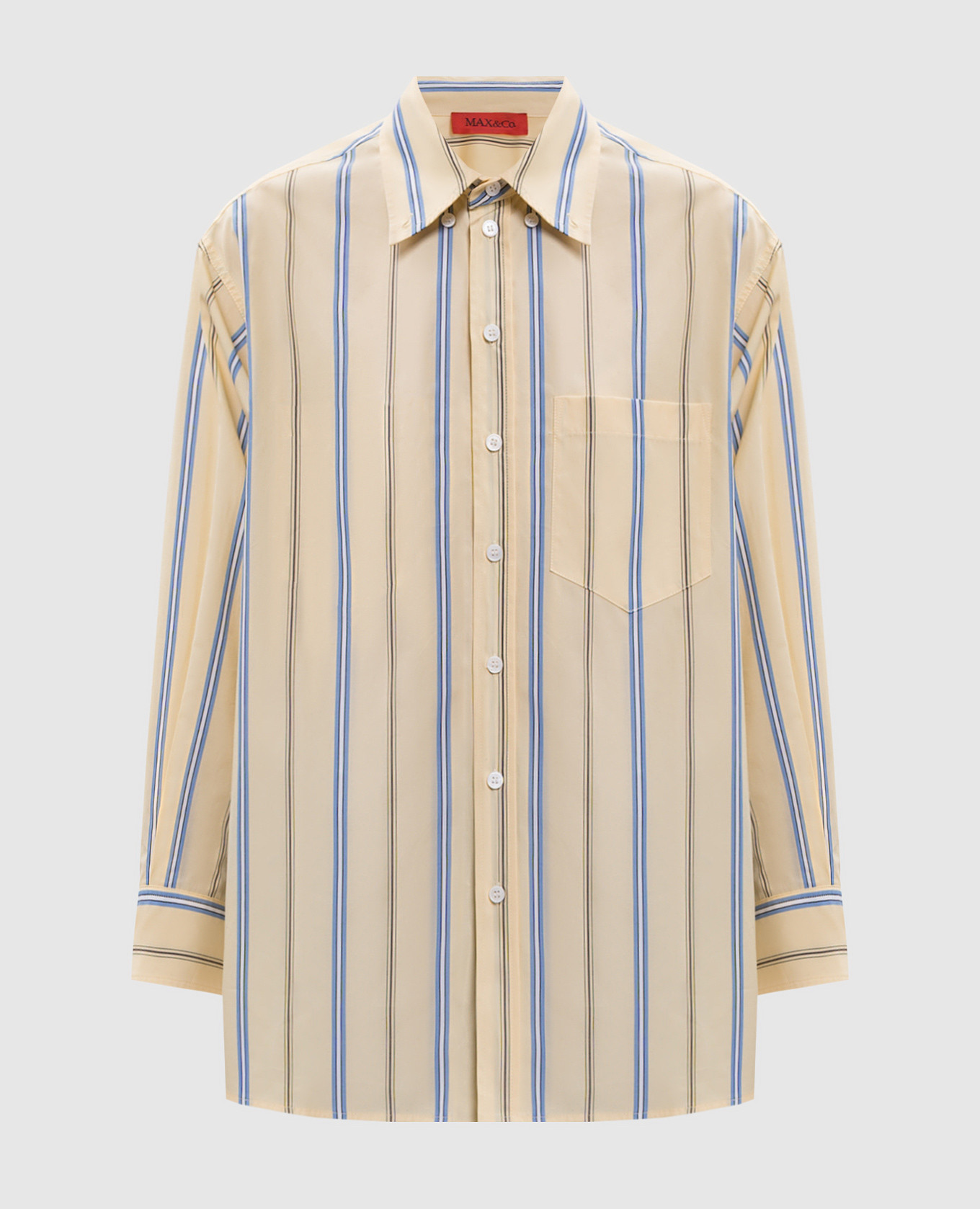 Yellow striped shirt with inscription