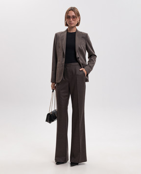 Kiton Brown wool and cashmere flared pants D60102K0105I