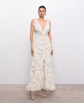 Nissa Ivory floral applique dress RRS16667