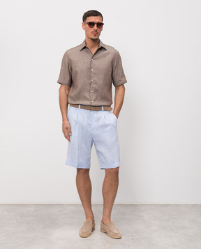 Castangia dal 1850 Brown linen shirt PDAMOD11S26