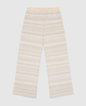Missoni Children's beige wool patterned pants MZ6B80W002810