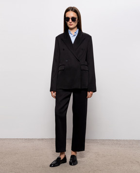 Loulou de Saison Black HORN LDS jacket with wool HORNLDS