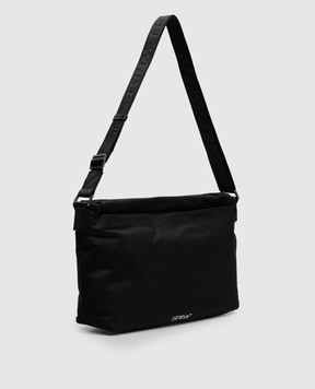 Off-White Black messenger bag with emblem OWMMZ01F26FB01