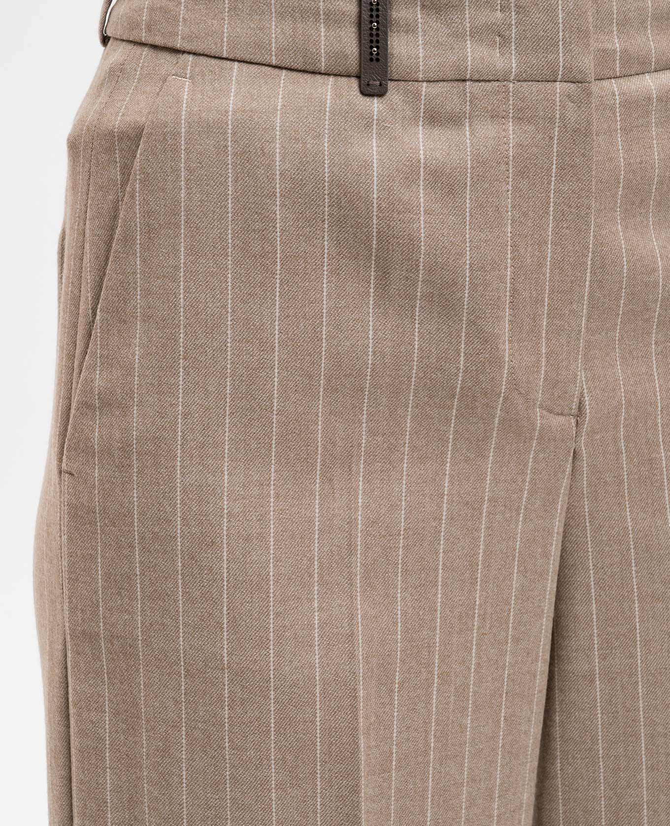 

Beige wool pants with lurex stripes Peserico